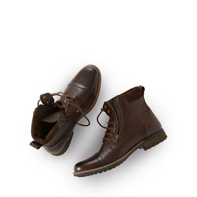 Dark brown wear 'em in boots